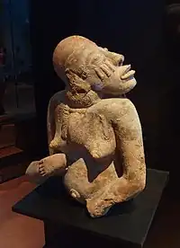 Female figure; 13th-–15th century; terracotta covered with red ochre; height: 37.5 cm (14.7 in.), width: 31 cm (12.2 in.), depth: 24 cm (9.4 in.); Musée du quai Branly (Paris)