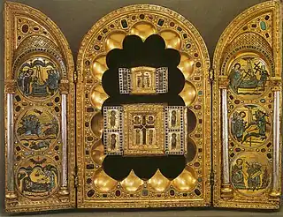 The Stavelot Triptych is an example of Mosan art, The Morgan Library & Museum, New York City