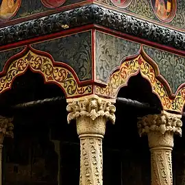 Brâncovenesc Corinthian capitals of the Stavropoleos Monastery Church, Bucharest, Romania, unknown architect, 1724