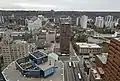 Looking South from the 24th floor of Stelco Tower. Commerce Place II can be seen in the bottom left, the BDC Building in the centre, and the Ellen Fairclough Building in the bottom right. The Niagara Escarpment can also be seen in the distance