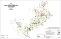 Map showing Gaura (#839) in Sumerpur CD block