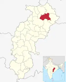 Location in Chhattisgarh