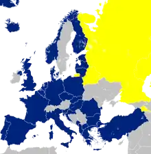 Map of military alliances in Europe