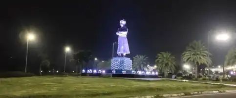 Swami Vivekananda's statue at the airport's entrance