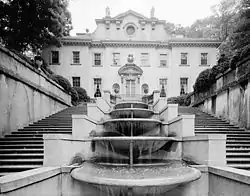 The Swan House in black and white