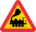 Level crossing without barrier