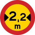 No vehicles exceeding width shown