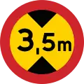 No vehicles exceeding height shown