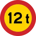 No vehicles exceeding weight shown