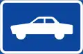 Symbol plate for specified vehicle or road user category (car)