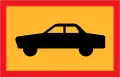 Symbol plate for specified vehicle or road user category (car)