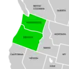 Symphyotrichum × columbianum recorded occurrences map: Oregon and Washington.