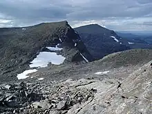 Södra Sytertoppen in the foreground and Norra Sytertoppen in the background.