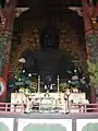 Daibutsu; Note caretaker standing at base for scale.