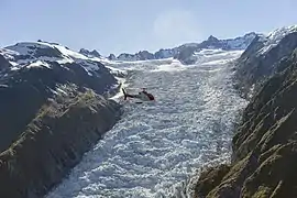 The upper slope of Fox Glacier above Victoria Flat