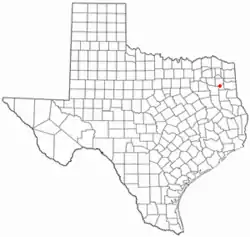 Location of Gladewater, Texas