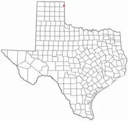 Location of Higgins, Texas