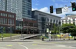 The plaza in 2023