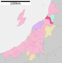 Location of Tainai in Niigata Prefecture