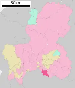 Location of Tajimi in Gifu Prefecture