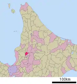 Location of Takikawa in Hokkaido (Sorachi Subprefecture)