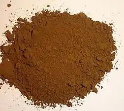 Raw umber; the higher manganese oxide content makes it darker