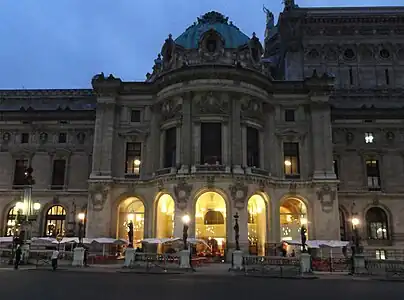 Palais Garnier east side with L'Opéra Restaurant