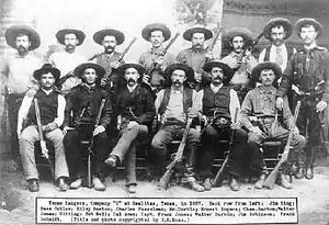 Image 2Company D, Texas Rangers, at Realitos in 1887 (from History of Texas)