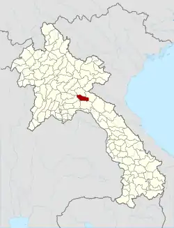 Location of Thathom district in Laos