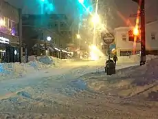 Snowfall in Providence, Rhode Island, on January 27