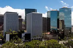 A view of downtown Honolulu from atop Aloha Tower