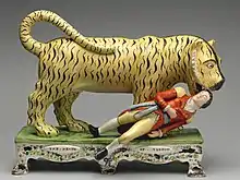 The Death of Munrow, a notorious hunting accident in India in 1792, evidently still famous in the 1820s, when this was made.