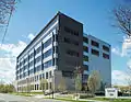 Building 100 of Cambridge Discovery Park, home to The Smithsonian Institution Astrophysical Observatory.