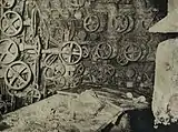 The control room of a salvaged Japanese submarine.