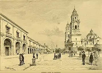 Cathedral of Morelia in 1891 by Élisée Reclus.