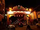 The gate of Chinatown at night