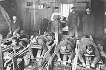 Working conditions for grinders at a cutlery factory in Thiers