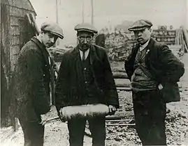 An unexploded shell from the raid.