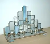 Copper foil glasswork Hanukkah menorah