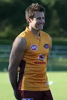 Tim Notting during a Brisbane Lions training session