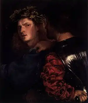 The Bravo, an example of a painting often attributed to Titian or Giorgione, but also to Palma.