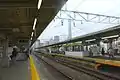 Station platform and Tokyo Skytree, 2015