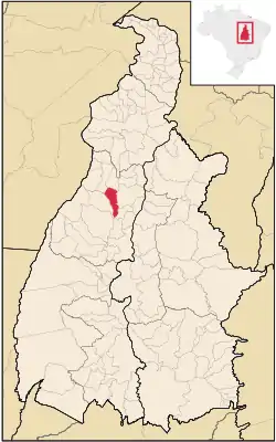 Location in Tocantins  state