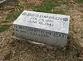 Hardeen's tombstone at the Houdini gravesite at Machpelah Cemetery in Queens. The inscription reads: "He went about doing good. We miss you, dear."