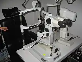 A Goldmann tonometer