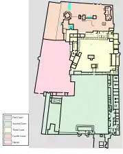 Overview map of the courtyards