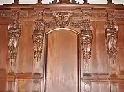 Wood carvings in the Chapel of the Holy Cross in the church of Saint-Pierre des Chartreux in Toulouse.