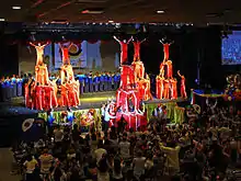 4 units of three layers' towers and 1 unit of four layers' tower by the Brazil SGI team at Rio de Janeiro, on October 30, 2011.