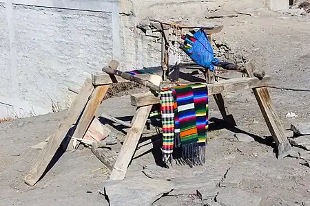 Traditional treadle loom at Ranipauwa Muktinath, Nepal