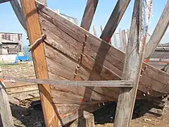 Plank fixing, trenails and red lead paint, Quy Nhơn